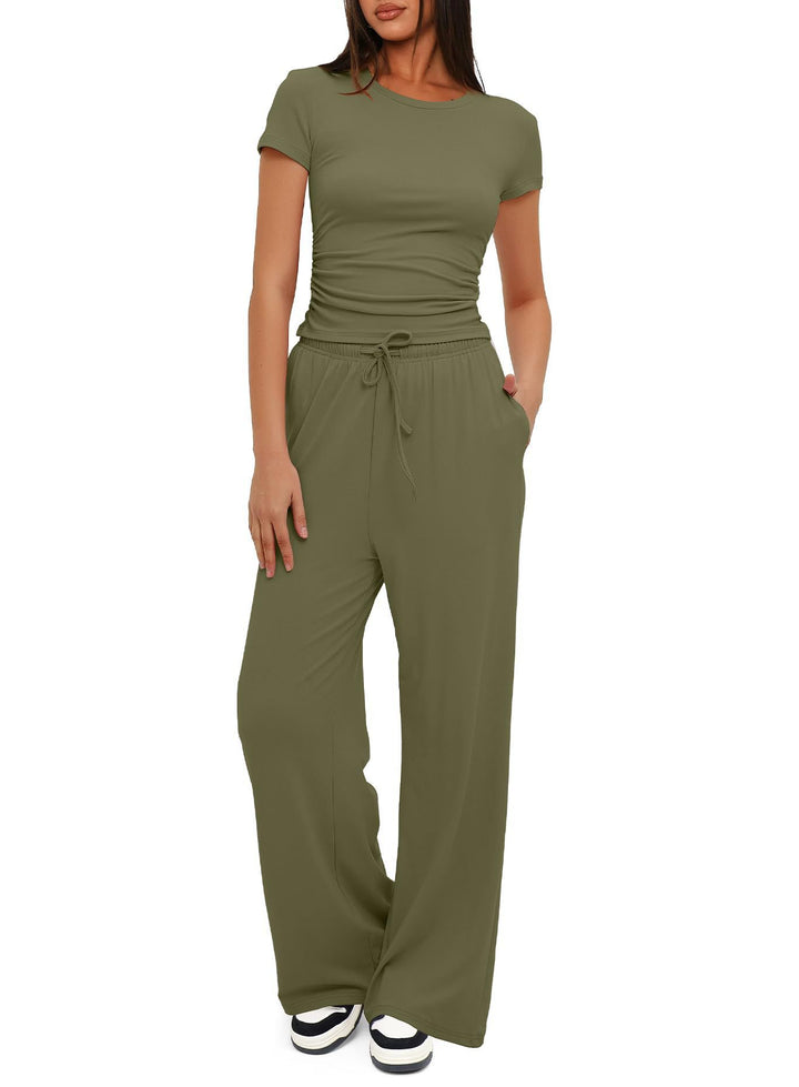 Solid Color Casual Sports Yoga Suit