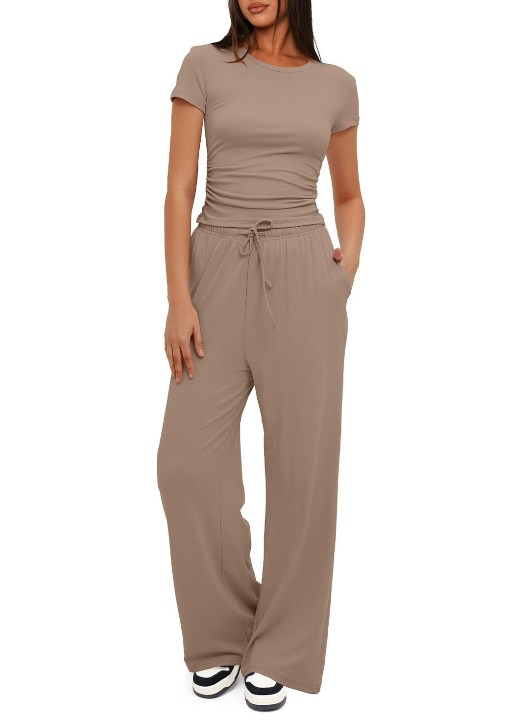 Solid Color Casual Sports Yoga Suit