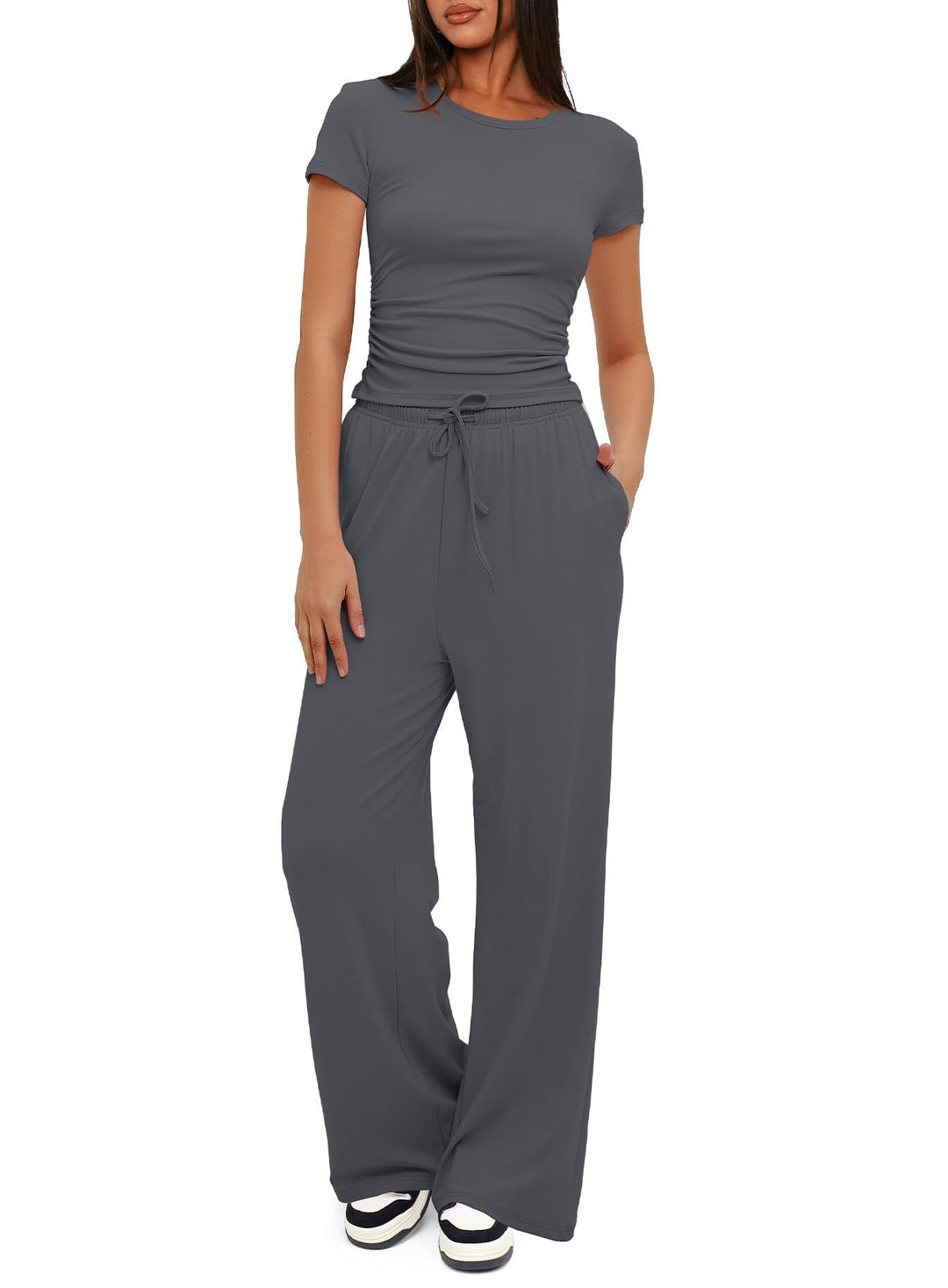 Solid Color Casual Sports Yoga Suit